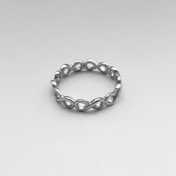 Sterling Silver Eternity Infinity Ring, Wedding Bands, Love Ring, Silver Rings - Picture 6 of 8